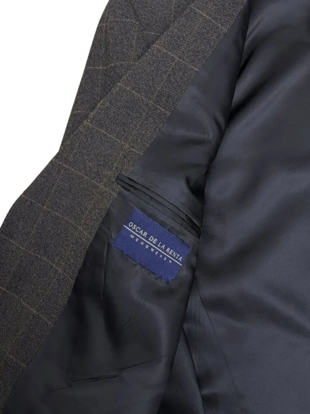 OSCAR DE LA RENTA Wool Blazer Sport Coat Plaid Business Casual Jacket Mens 44R